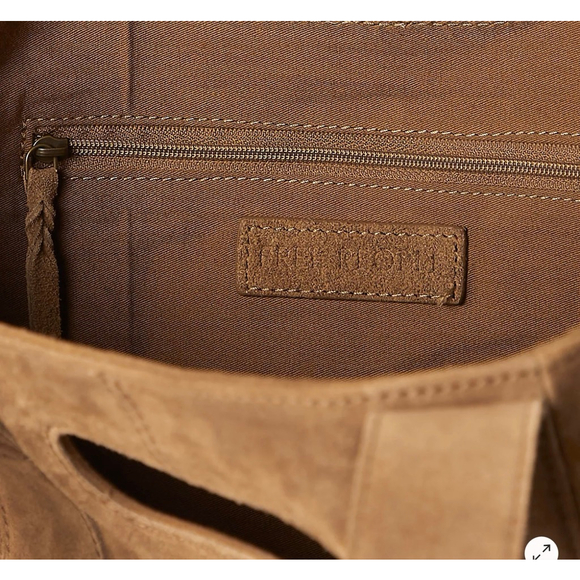 Free People Suede Caravan Bag Saddle NWT Oversized Boho Leather - Picture 2 of 6